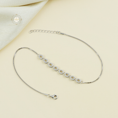Sparkling Silver Shimmering Grace Anklet (Piece)