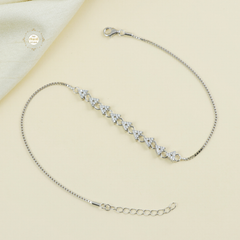 Sparkling Silver Twinkle Triangle Anklet (Piece)