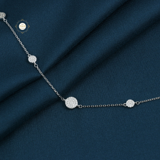 Sparkling Silver Bloom Anklet (Piece)