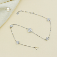Sparkling Silver Bloom Anklet (Piece)
