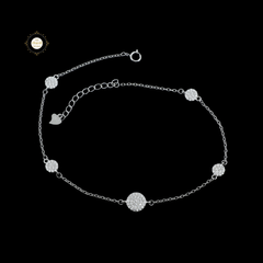 Sparkling Silver Bloom Anklet (Piece)