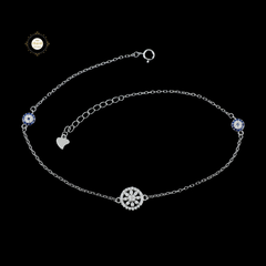 Sparkling Silver Bloom Anklet (Piece)