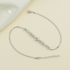 Sparkling Silver Shimmering Grace Anklet (Piece)