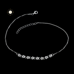 Sparkling Silver Twinkle Star Anklet (Piece)