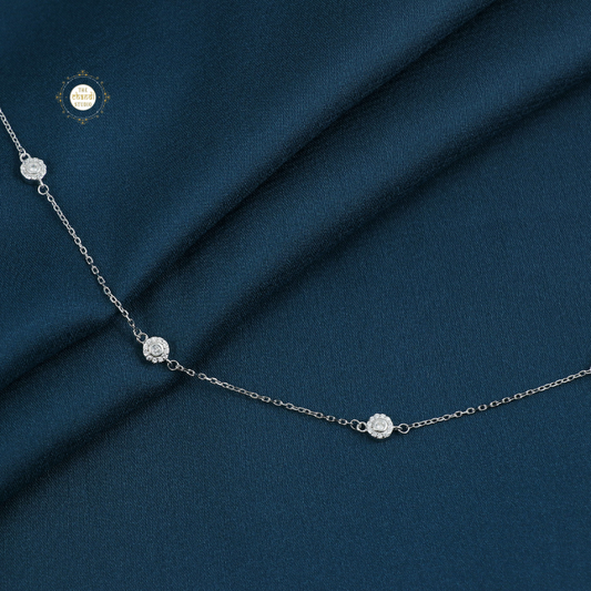 Sparkling Silver Floral Shine Anklet (Piece)