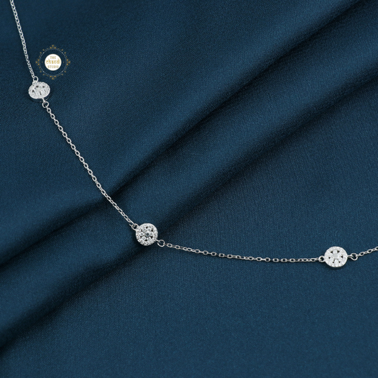 Sparkling Silver Floral Shine Anklet (Piece)