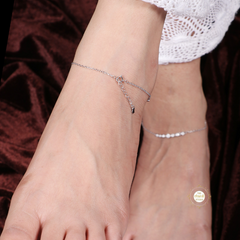 Sparkling Silver Floral Shine Anklet (Piece)