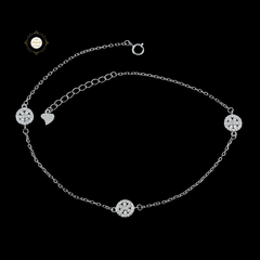 Sparkling Silver Floral Shine Anklet (Piece)