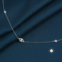 Sparkling Silver Evil Eye Anklet (Piece)