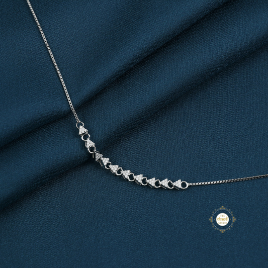 Sparkling Silver Twinkle Triangle Anklet (Piece)
