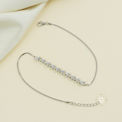 Sparkling Silver Twinkle Triangle Anklet (Piece)