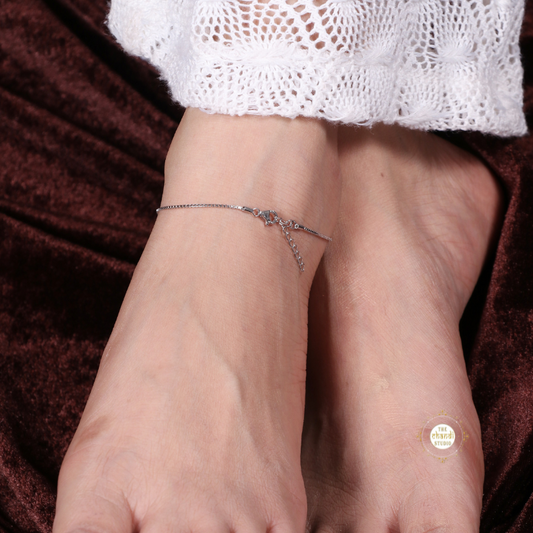 Sparkling Silver Twinkle Triangle Anklet (Piece)