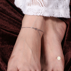 Sparkling Silver Twinkle Triangle Anklet (Piece)