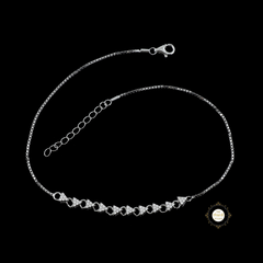 Sparkling Silver Twinkle Triangle Anklet (Piece)