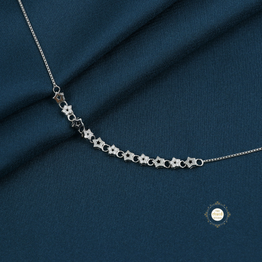 Sparkling Silver Twinkle Star Anklet (Piece)