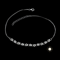 Sparkling Silver Twinkle Star Anklet (Piece)