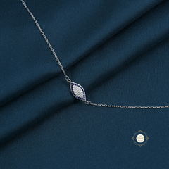 Sparkling Silver Evil Eye Anklet (Piece)