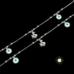 Sparkling Silver Evil Eye Anklet
