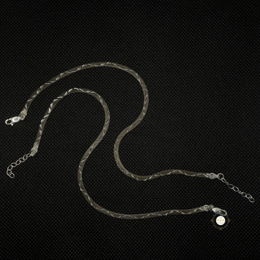 Sterling Silver Dual Tone Plain Anklet