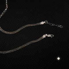 Sterling Silver Dual Tone Plain Anklet