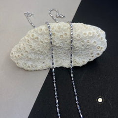 Sterling Silver Dual Tone Plain Anklet