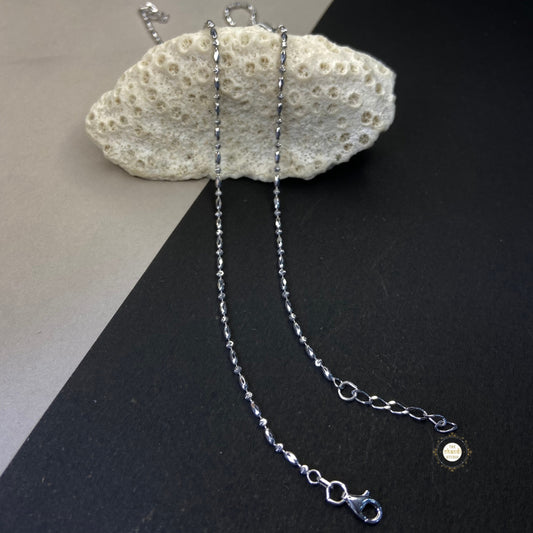 Sterling Silver Dual Tone Plain Anklet