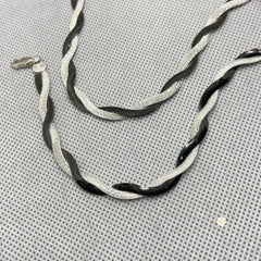 Sterling Silver Dual Tone Plain Anklet