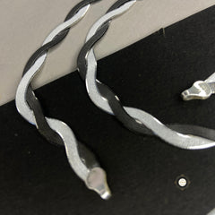 Sterling Silver Dual Tone Plain Anklet