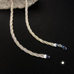 Sterling Silver Dual Tone Plain Anklet
