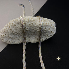 Sterling Silver Dual Tone Plain Anklet