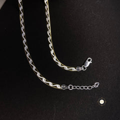 Sterling Silver Dual Tone Plain Anklet