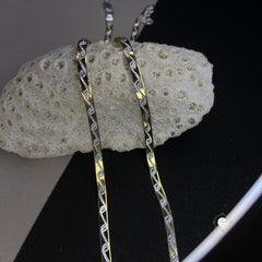 Sterling Silver Dual Tone Plain Anklet