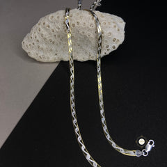 Sterling Silver Dual Tone Plain Anklet