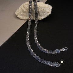 Sterling Silver Dual Tone Plain Anklet