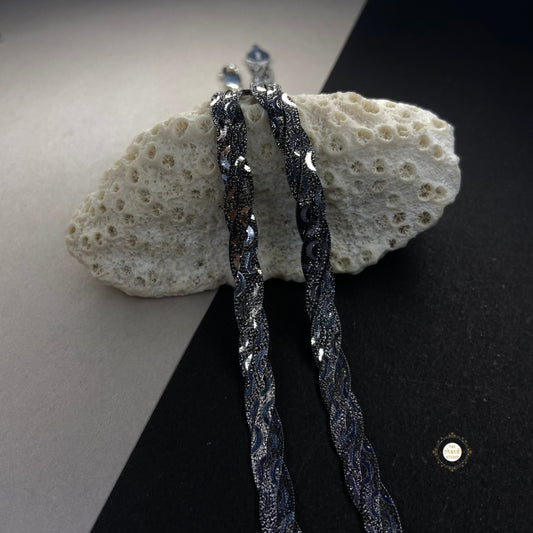 Sterling Silver Dual Tone Plain Anklet