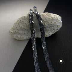 Sterling Silver Dual Tone Plain Anklet