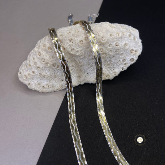 Sterling Silver Dual Tone Plain Anklet