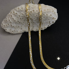 Sterling Silver Dual Tone Plain Anklet