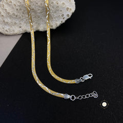 Sterling Silver Dual Tone Plain Anklet