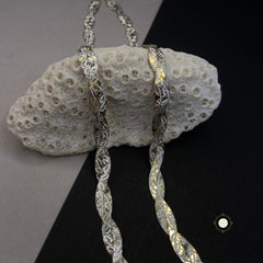 Sterling Silver Dual Tone Plain Anklet