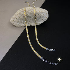 Sterling Silver Dual Tone Plain Anklet