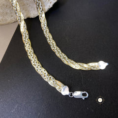 Sterling Silver Dual Tone Plain Anklet