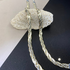 Sterling Silver Dual Tone Plain Anklet