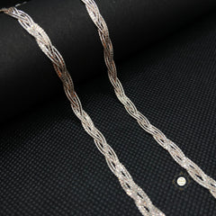 Sterling Silver Dual Tone Plain Anklet