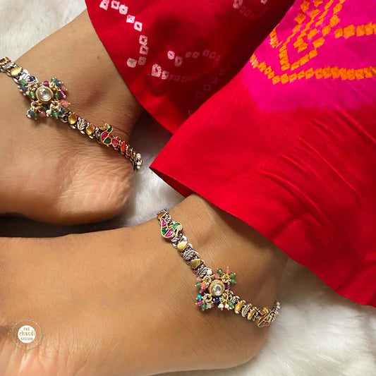 Sterling Silver Jashn Fusion Gulbahar Anklet