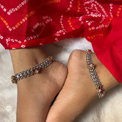 Sterling Silver Jashn Fusion Rawa Anklet