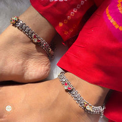 Sterling Silver Jashn Fusion Rawa Anklet