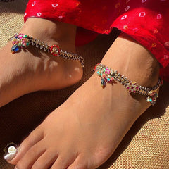 Buy Silver Jashn Fushion Tota Anklet
