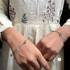 Sterling Silver Ghungroo Bangle (Piece)