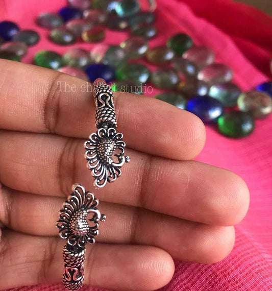 Sterling Silver Peacock Kada (Piece)